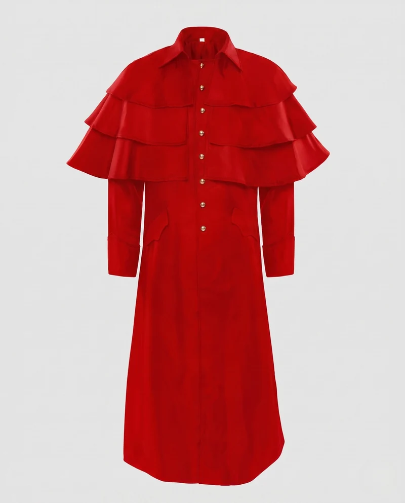 Damen Elegantes Langarm Wickelkleid mit Rüsche und Knopfverschluss Nord Taschen