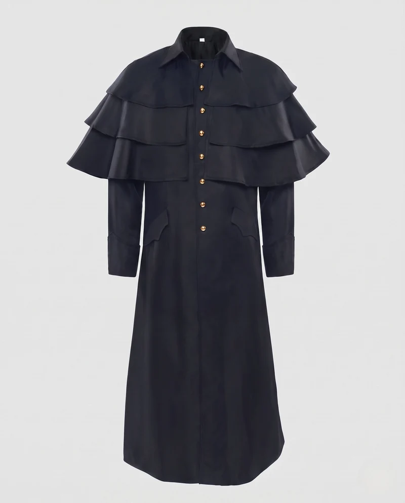Damen Elegantes Langarm Wickelkleid mit Rüsche und Knopfverschluss Nord Taschen