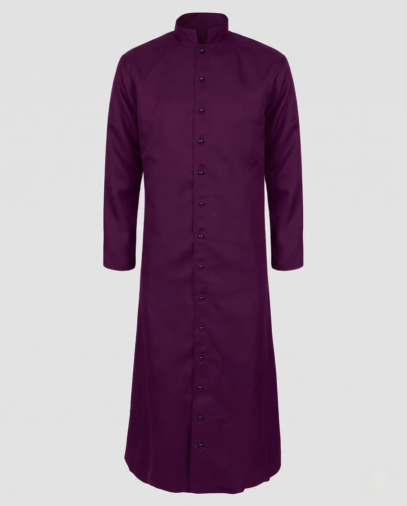 Frauen Elegantes Langes Kleid mit Stehkragen und Knopfleiste Nord Taschen
