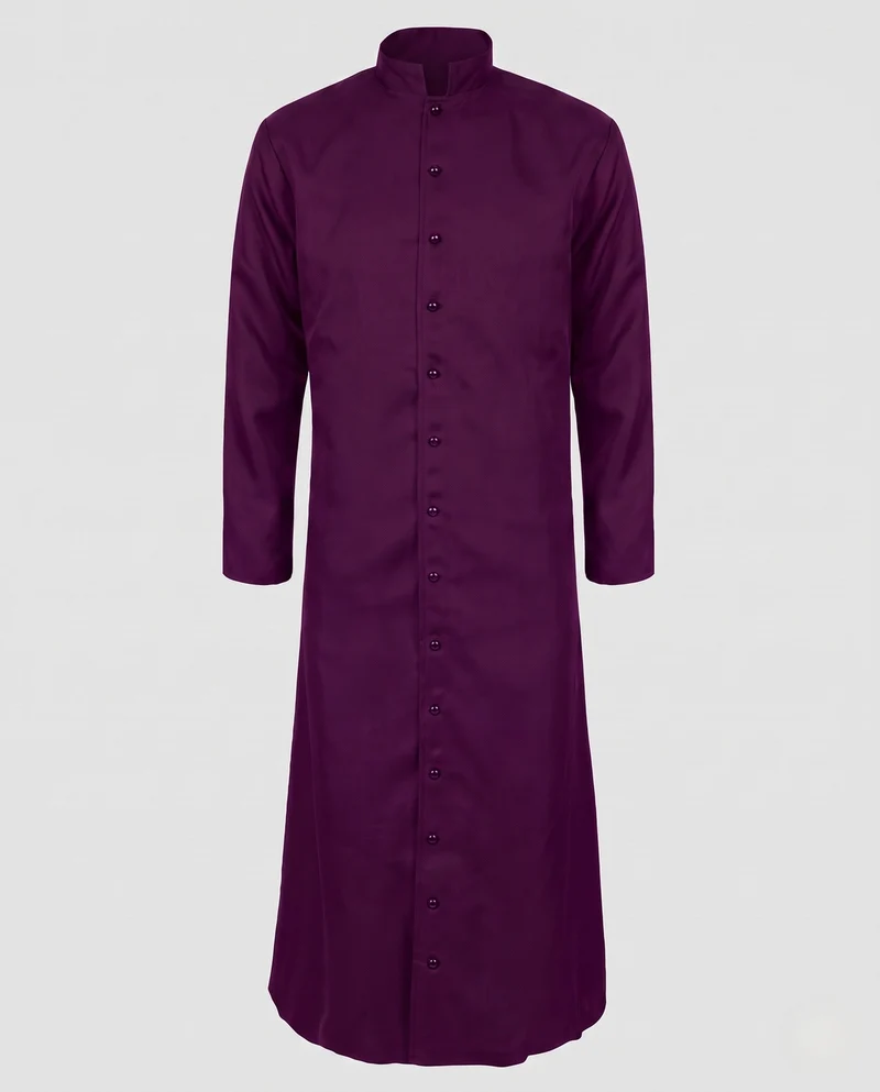 Frauen Elegantes Langes Kleid mit Stehkragen und Knopfleiste Nord Taschen