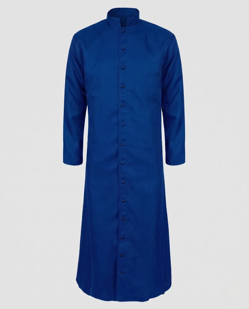 Frauen Elegantes Langes Kleid mit Stehkragen und Knopfleiste Nord Taschen