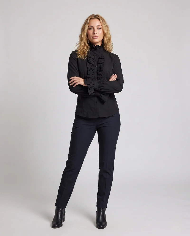 Hochwertige Damen-Dekorbluse aus Spitze mit Rüschen-Details Nord Taschen