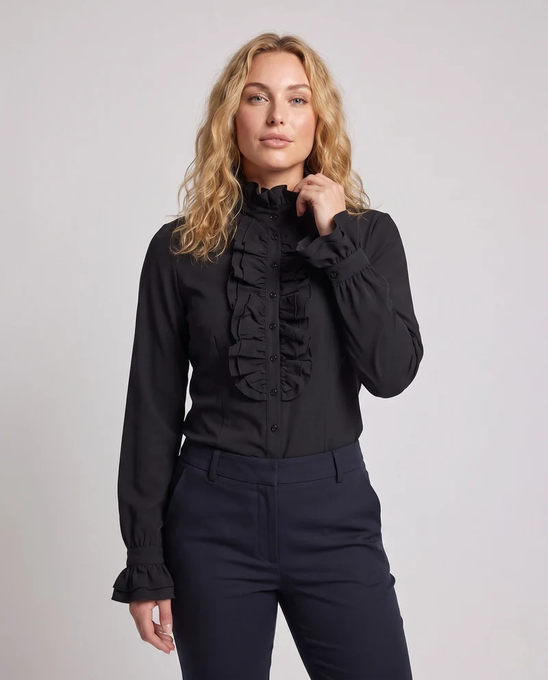Hochwertige Damen-Dekorbluse aus Spitze mit Rüschen-Details Nord Taschen