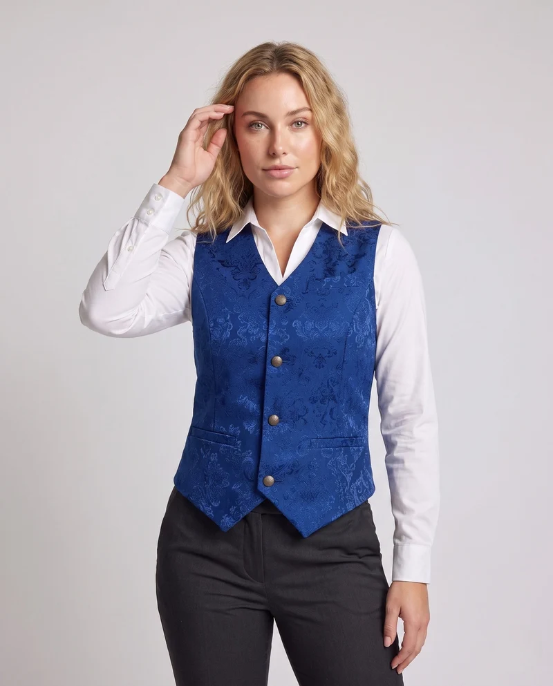 Damen Elegantes Spitzenweste mit Dekorativen Knöpfen Nord Taschen