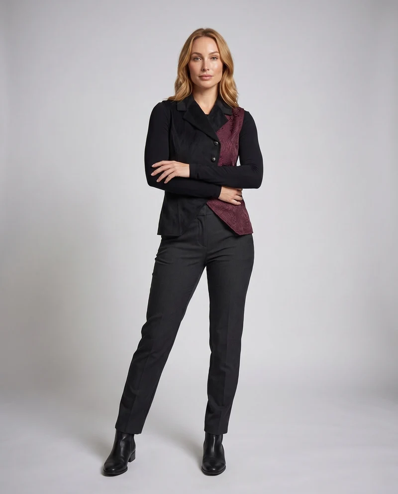 Damen Elegantes West mit Aufwendiger Stickerei Nord Taschen