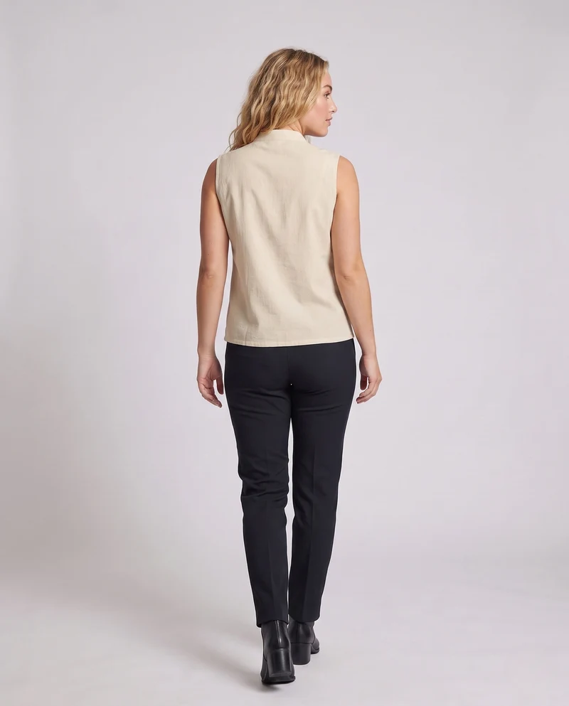 Damen elegantes Vest mit Stehkragen und dekorativen Knöpfen Nord Taschen