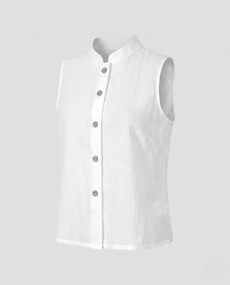 Damen elegantes Vest mit Stehkragen und dekorativen Knöpfen Nord Taschen
