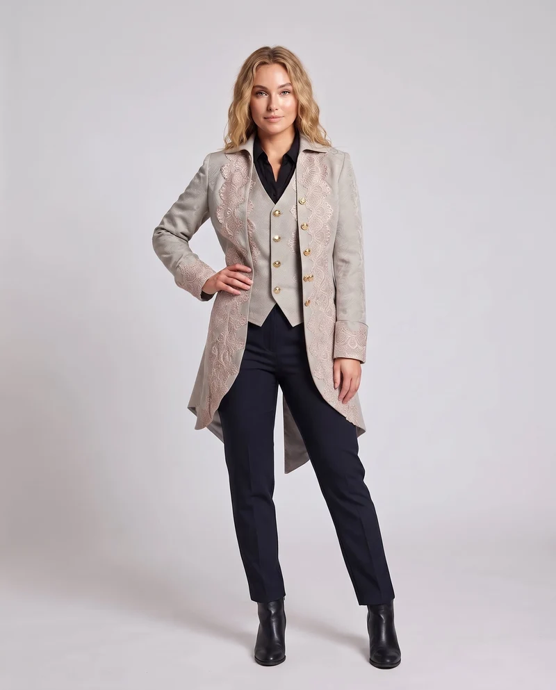Frauen Elegant Nord Taschen Jacke mit opulenten Spitzenverzierungen Nord Taschen