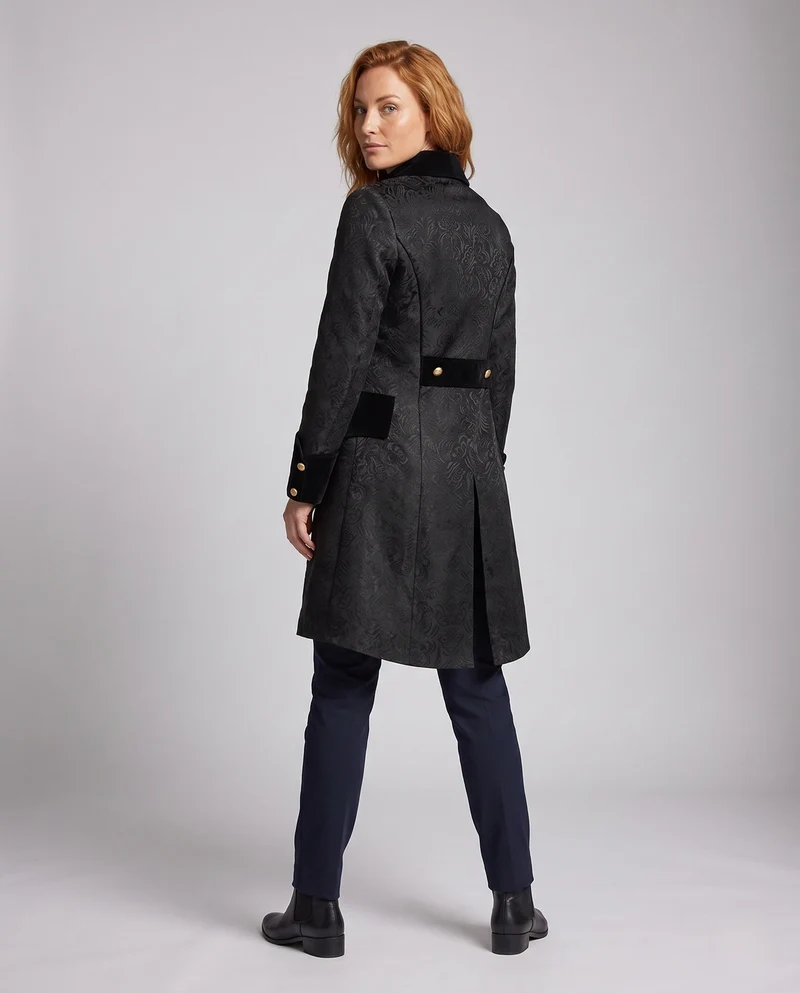 Damen Eleganter Brokatmantel mit Goldakzenten Nord Taschen