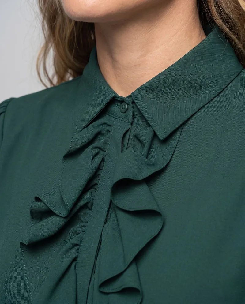 Damen elegantes Rüschenshirt mit dekorativen Details Nord Taschen