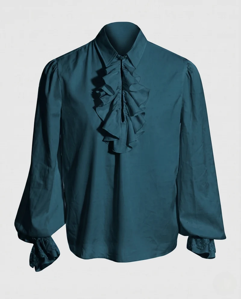 Damen elegantes Rüschenshirt mit dekorativen Details Nord Taschen