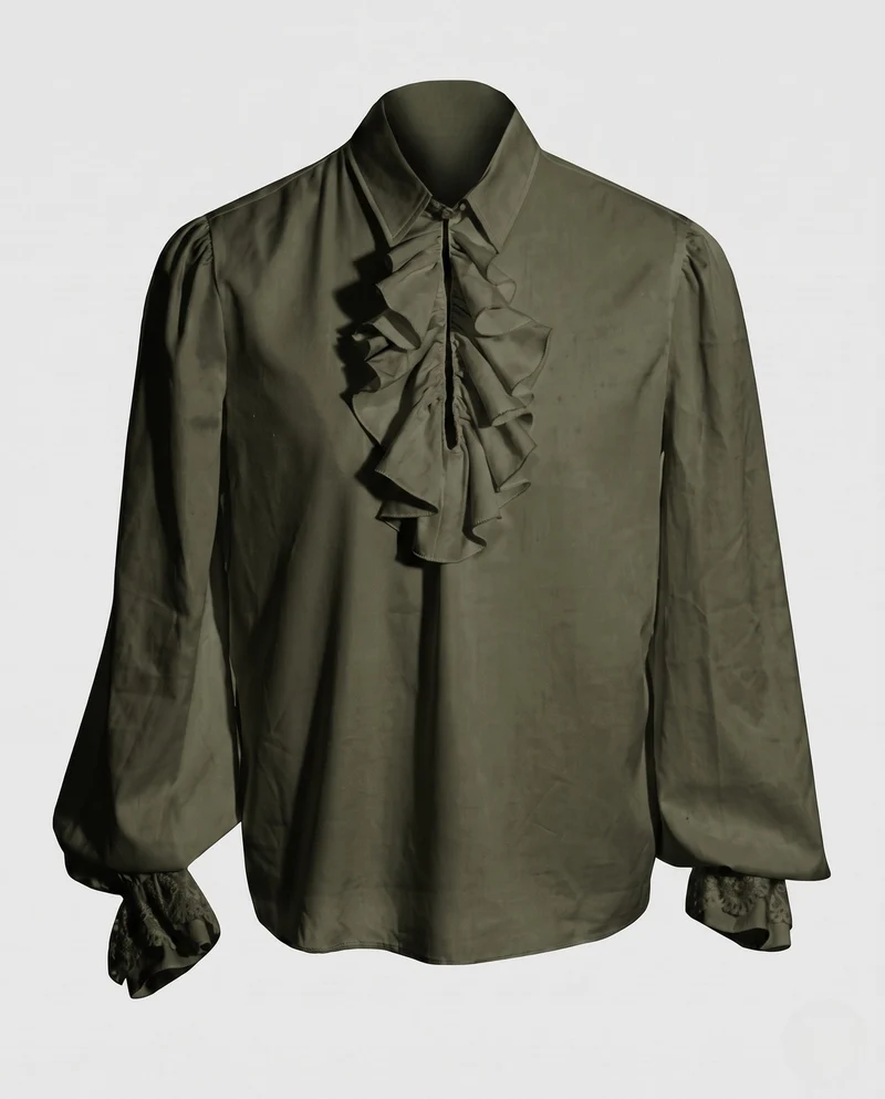 Damen elegantes Rüschenshirt mit dekorativen Details Nord Taschen