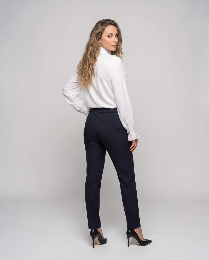 Damen elegante Rüschenshirt mit hochwertigem Stehkragen und zarten Volants Nord Taschen