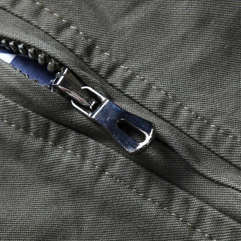 Herren Canvas-Fliegerblouson mit Frontklappentaschen, Ärmeltasche und Rippbündchen Nord Taschen