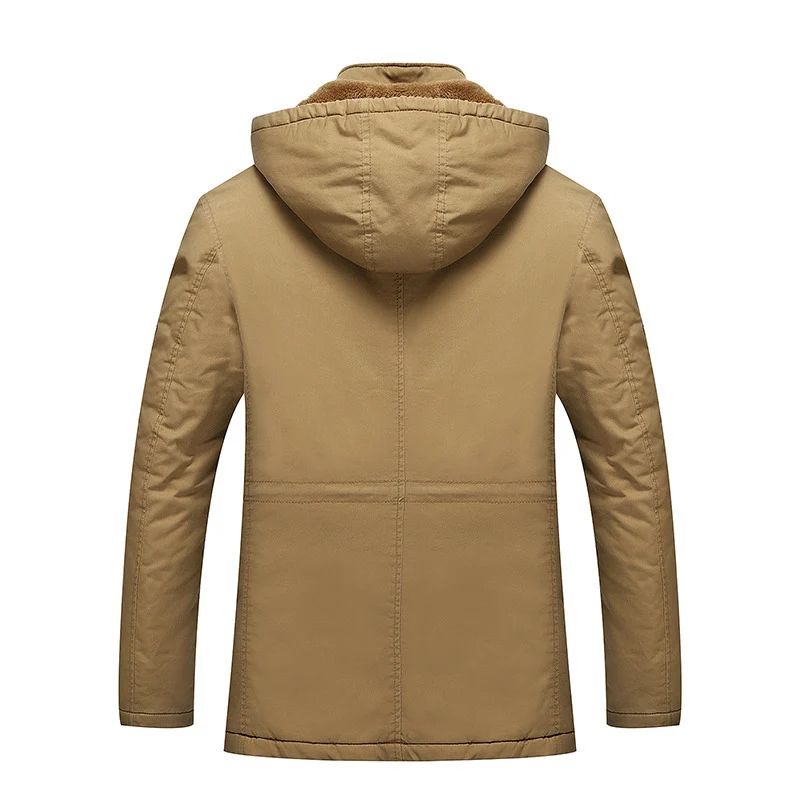 Herren Canvas-Fieldparka mit warmem Teddyfleece-Innenfutter, Kapuze und Mehrfach-Taschen Nord Taschen