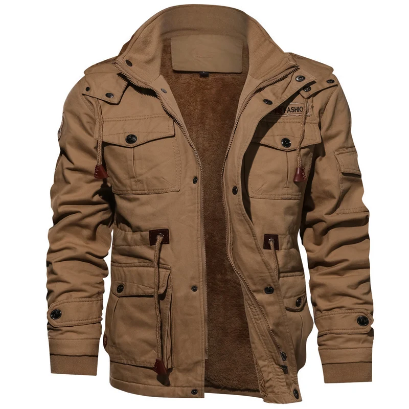 Herren Canvas-Fieldparka mit gefütterter Thermo-Innenlage, Multifunktions‑Taschen und Kapuze Nord Taschen