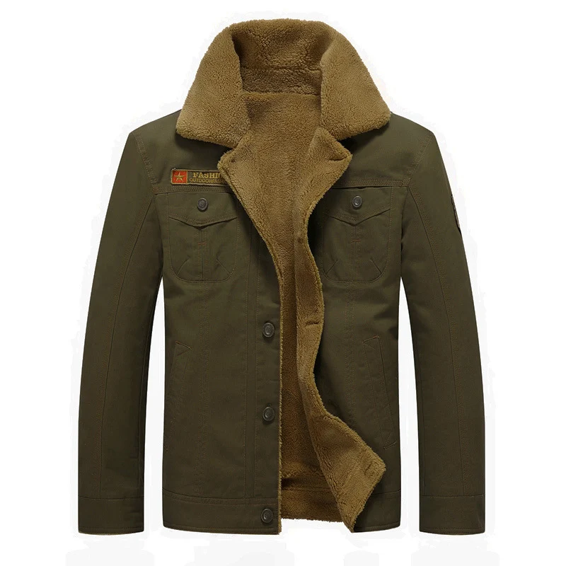 Herren Canvas-Fieldjacke mit wärmender Sherpa-Innenfutter und Utility-Taschen Nord Taschen