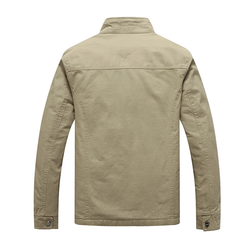 Herren Canvas-Fieldjacke mit Kunstfell-Innenfutter, Utility-Taschen und Stehkragen Nord Taschen