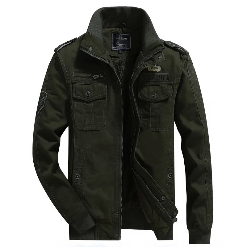 Herren Canvas-Fieldjacke im Utility-Style mit wärmender Fleece-Innenlage und Schulterpatten Nord Taschen