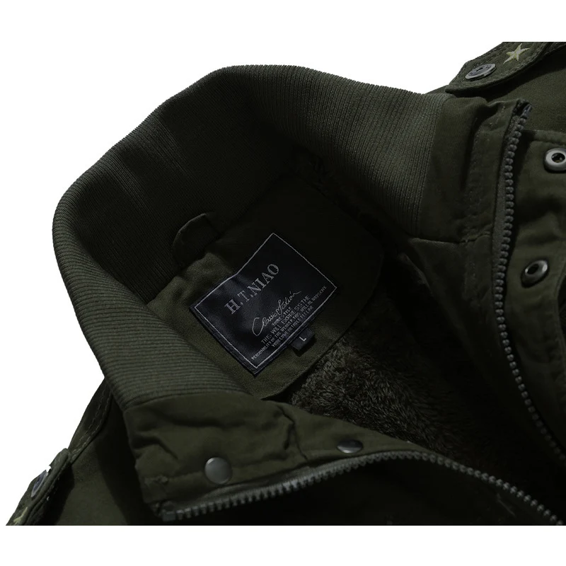 Herren Canvas-Fieldjacke im Utility-Style mit wärmender Fleece-Innenlage und Schulterpatten Nord Taschen