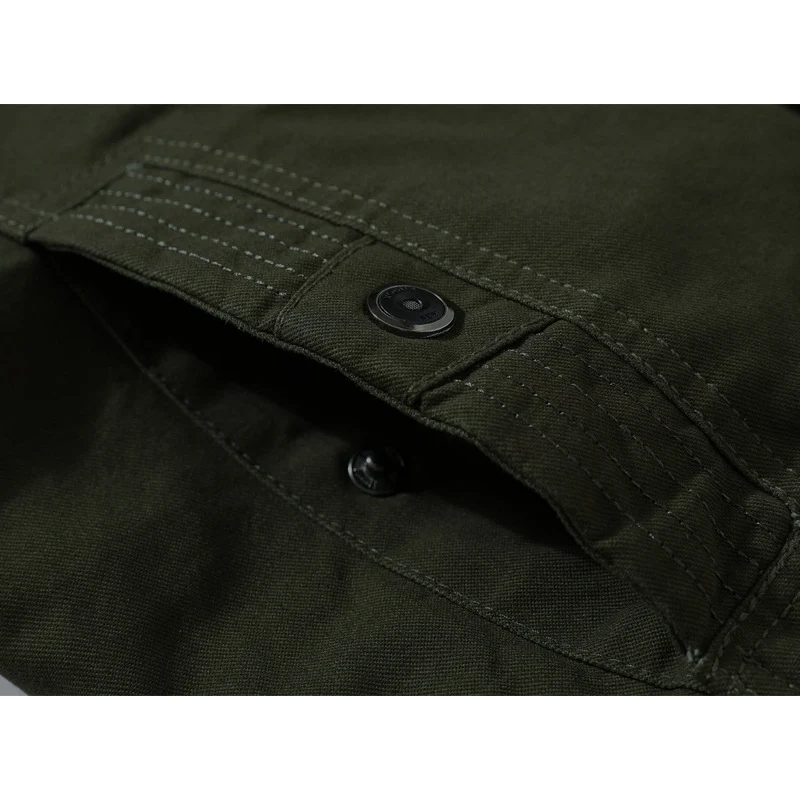 Herren Canvas-Fieldjacke im Utility-Style mit wärmender Fleece-Innenlage und Schulterpatten Nord Taschen