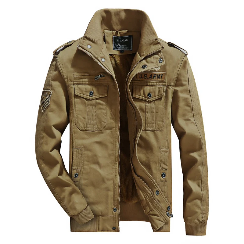 Herren Canvas-Fieldjacke im Utility-Style mit wärmender Fleece-Innenlage und Schulterpatten Nord Taschen