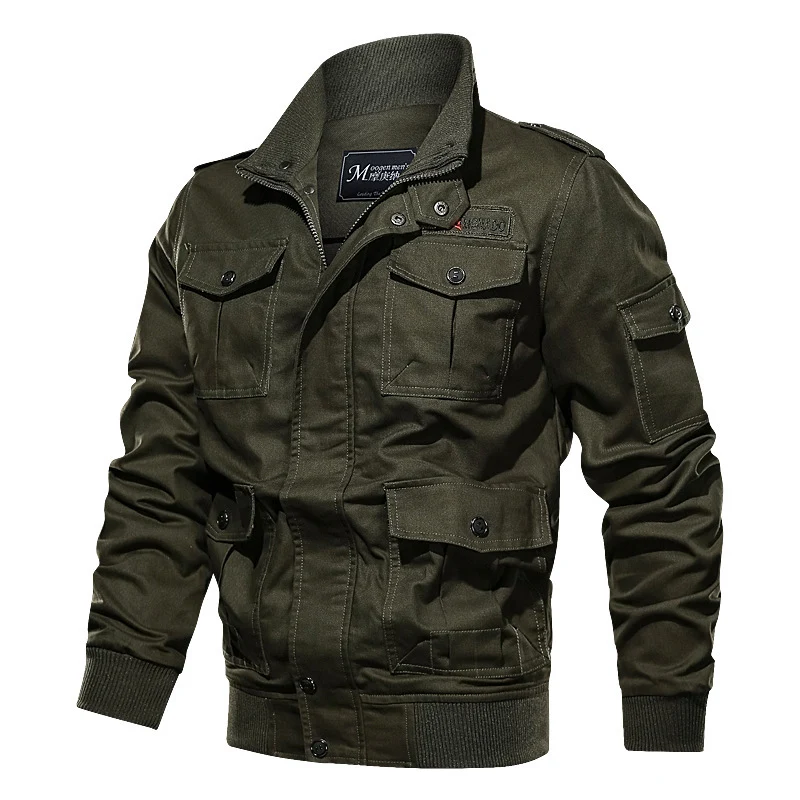 Herren Canvas-Fieldjacke im Utility-Look mit Mehrfach-Taschen, Epauletten und geripptem Saum Nord Taschen