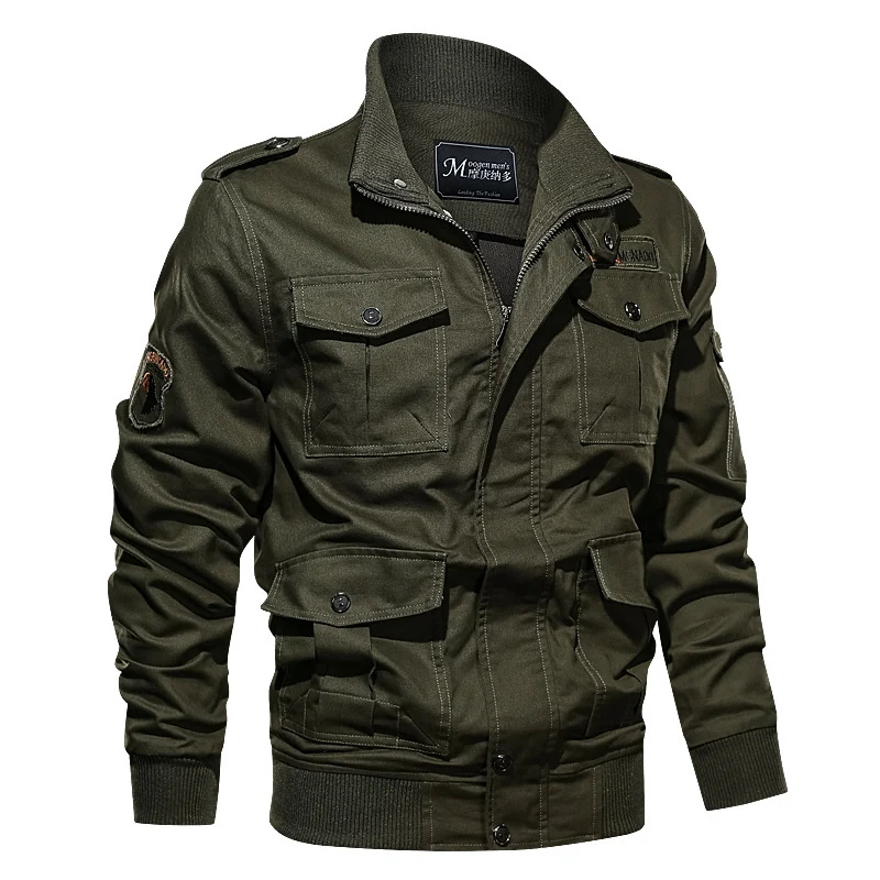 Herren Canvas-Fieldjacke im Utility-Look mit Mehrfach-Taschen, Epauletten und geripptem Saum Nord Taschen