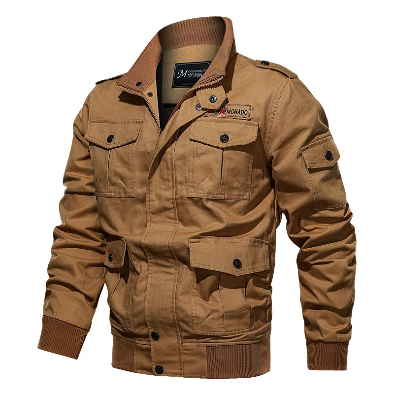 Herren Canvas-Fieldjacke im Utility-Look mit Mehrfach-Taschen, Epauletten und geripptem Saum Nord Taschen