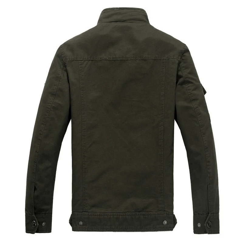 Herren Canvas-Fieldjacke im Pilotenstil mit Stehkragen, Utility-Taschen und Abzeichenapplikationen Nord Taschen