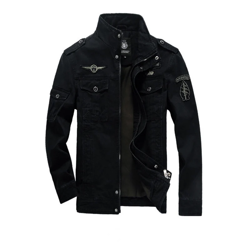 Herren Canvas-Fieldjacke im Military-Utility-Stil mit Stehkragen, Epauletten und Multifunktionstaschen Nord Taschen