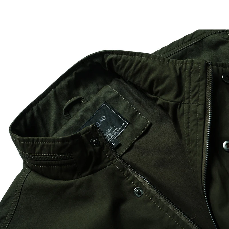 Herren Canvas-Fieldjacke im Bomberstil mit Stehkragen, Taschenklappen und elastischen Bündchen Nord Taschen
