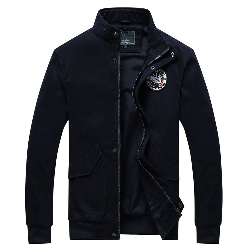 Herren Canvas-Fieldjacke im Bomberstil mit Stehkragen, Taschenklappen und elastischen Bündchen Nord Taschen