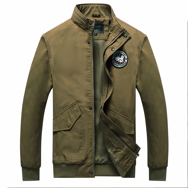 Herren Canvas-Fieldjacke im Bomberstil mit Stehkragen, Taschenklappen und elastischen Bündchen Nord Taschen