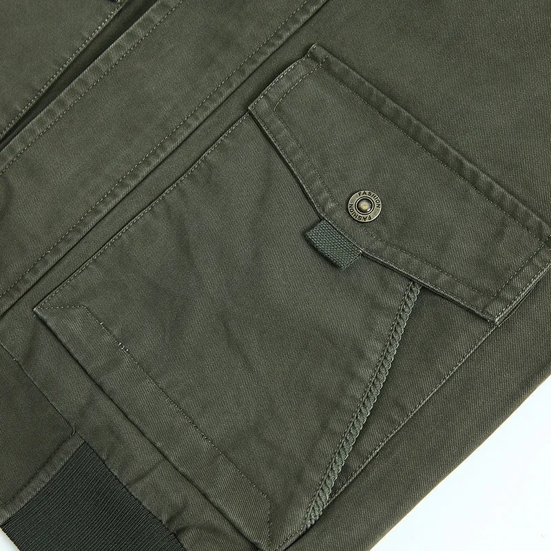 Herren Canvas-Fieldjacke im Bomberstil mit gerippten Bündchen, aufgesetzten Pattentaschen und bedrucktem Innenfutter Nord Taschen