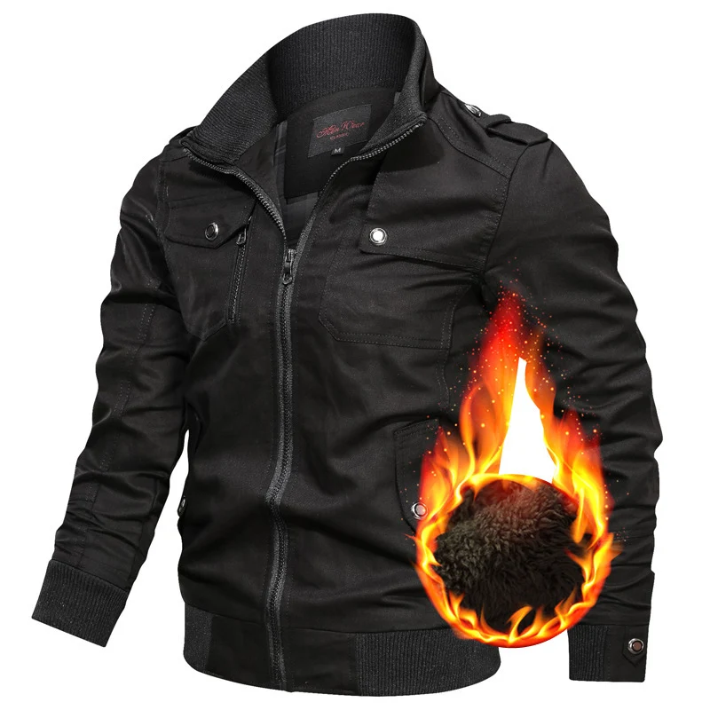 Herren Canvas-Fieldblouson mit wärmender Teddyfleece-Innenlage, Schulterepauletten und Rippenbündchen Nord Taschen