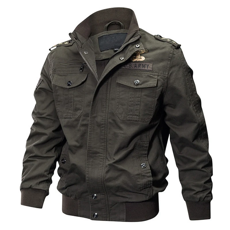 Herren Canvas-Fieldblouson mit Schulterklappen, Pattentaschen und geripptem Saum Nord Taschen