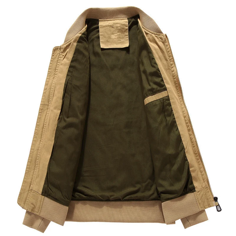 Herren Canvas-Field-Bomberjacke mit bestickten Patches und Ärmel-Utilitytasche Nord Taschen
