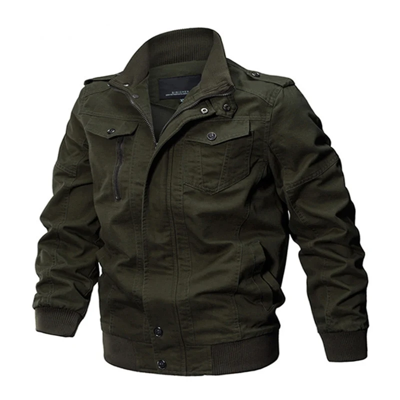 Herren Canvas-Feldblouson im Military-Utility-Stil mit Schulterepauletten und verdecktem Zweiwege-Reißverschluss Nord Taschen