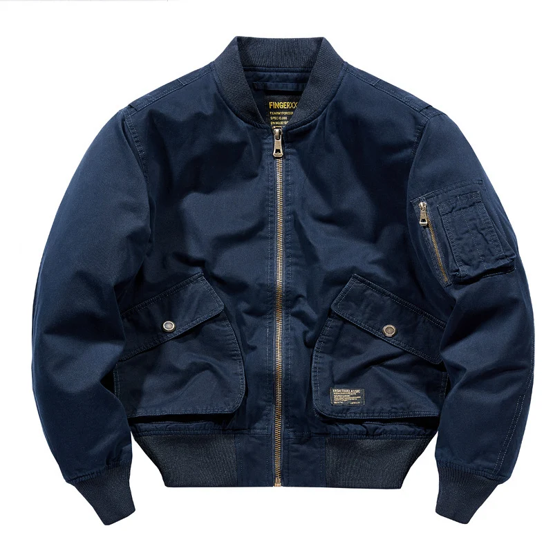 Herren Canvas-Bomberjacke im Utility-Stil mit Ärmeltasche und großem Klappen-Taschen-Design Nord Taschen
