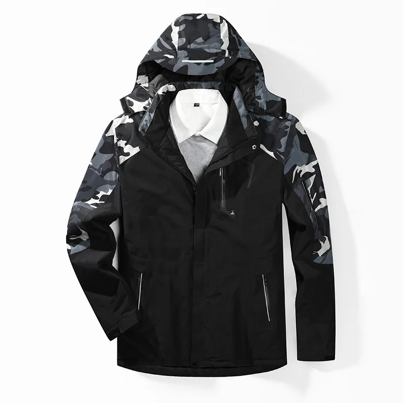 Herren Camouflage-Softshelljacke mit abnehmbarer Kapuze und atmungsaktivem Innenfutter Nord Taschen