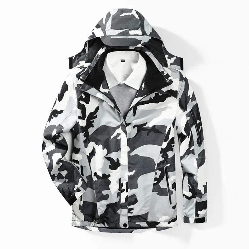 Herren Camouflage-Softshelljacke mit abnehmbarer Kapuze und atmungsaktivem Innenfutter Nord Taschen