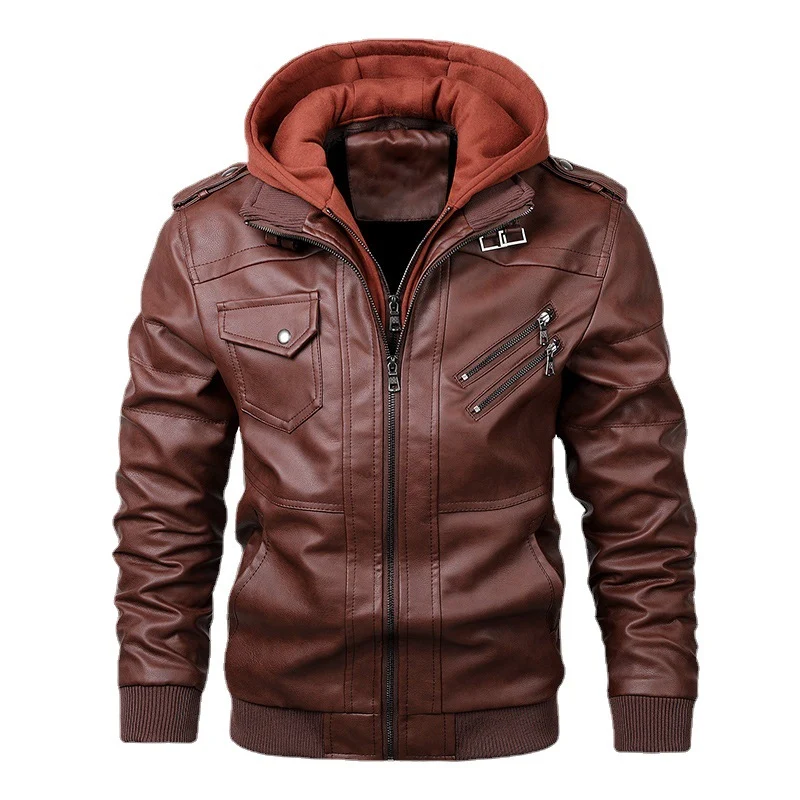 Herren Camouflage-Kunstleder-Flightblouson mit integriertem Kapuzenlayer und funktionalen Reißverschlusstaschen Nord Taschen