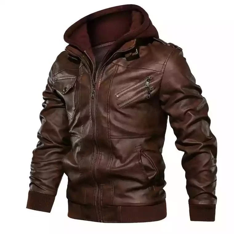 Herren Camouflage-Kunstleder-Flightblouson mit integriertem Kapuzenlayer und funktionalen Reißverschlusstaschen Nord Taschen