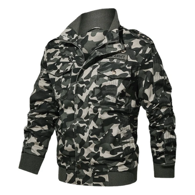 Herren Camouflage-Fieldblouson im Urban-Militärstil mit Rippbündchen und Mehrfach-Taschen Nord Taschen