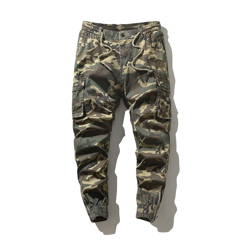 Herren Camouflage Cargo-Joggerhose mit elastischem Kordbund und verstärkten Kniepartien Nord Taschen