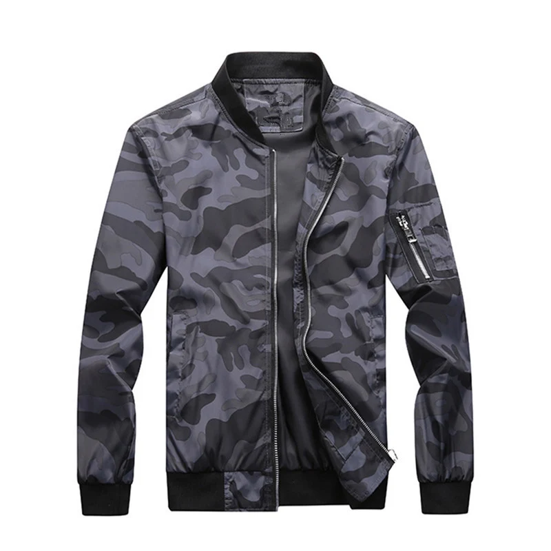 Herren Camouflage-Bomberjacke mit Ärmeltasche, elastischen Bündchen und leichter Windbreaker-Qualität Nord Taschen