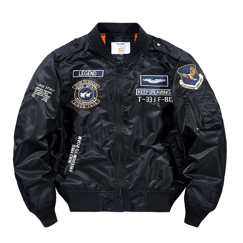 Herren Bomberjacke Pilotenblouson mit gestickten Fliegerapplikationen und windabweisendem Nylon Nord Taschen