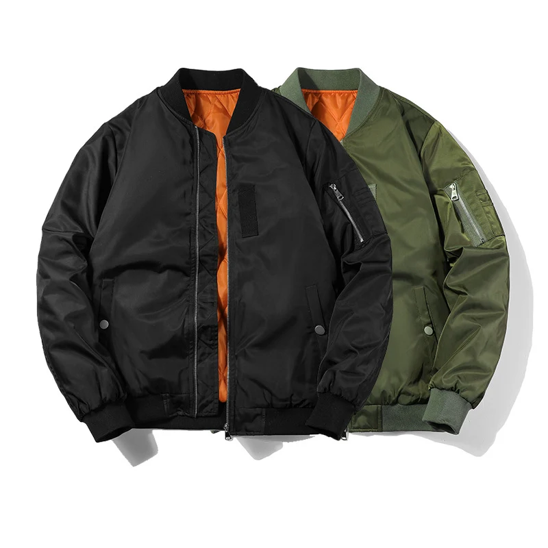 Herren Bomberjacke im Pilotenblouson‑Stil aus Nylon mit wattierter Innenfütterung und Ärmeltasche Nord Taschen