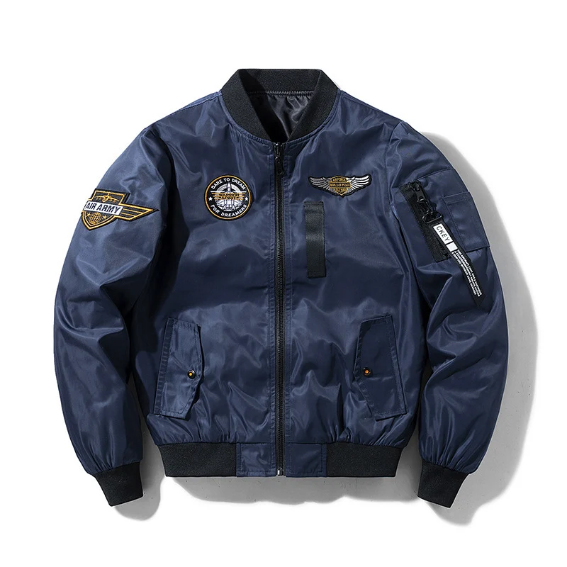 Herren Bomberjacke im Fliegerstil mit Nylon‑Shell, Patch‑Applikationen und Ärmeltasche Nord Taschen
